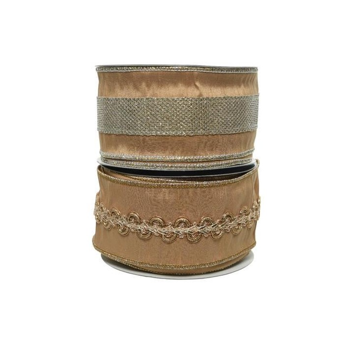 NASTRO ORGANZA 2ASS LG GOLD 1000X10CM